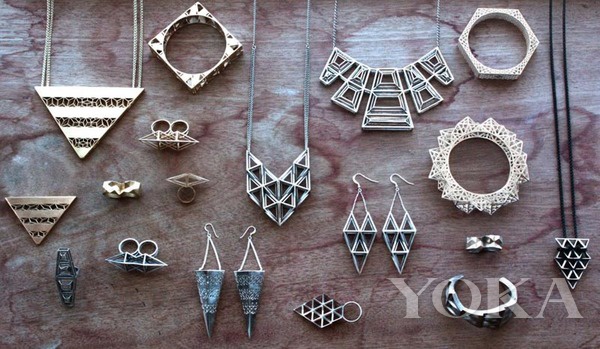 美国品牌Fathom & Form的3D打印首饰。